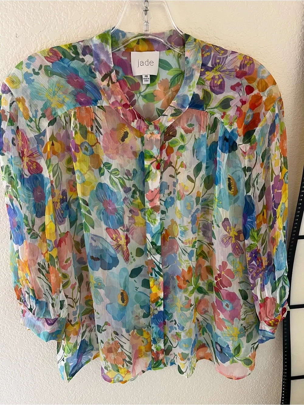 Johnny Was Jade Hunni 100% Silk Blouse